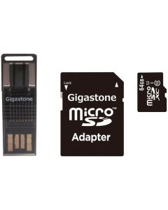 Gigastone GS-4IN1600X64GB-R Prime Series microSD Card 4-in-1 Kit (64GB)